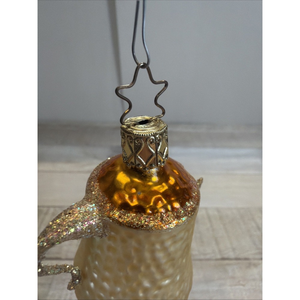 Vintage OWC Inge Glass Hand Blown Glass Bumpy Teapot German Christmas Ornament - Picture 6 of 6